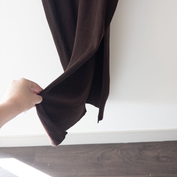 Staud Crown Polo Maxi Dress Wool Blend $275 with Stretch in Brown, Size Small - Picture 8 of 11